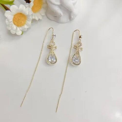 Pipa ear line ear line 2021 new fashion long earrings high sense