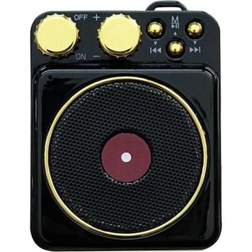 Retro European Style Portable Retro Bluetooth Speaker Atomic Record Player Stereo Speaker Support TF Card
