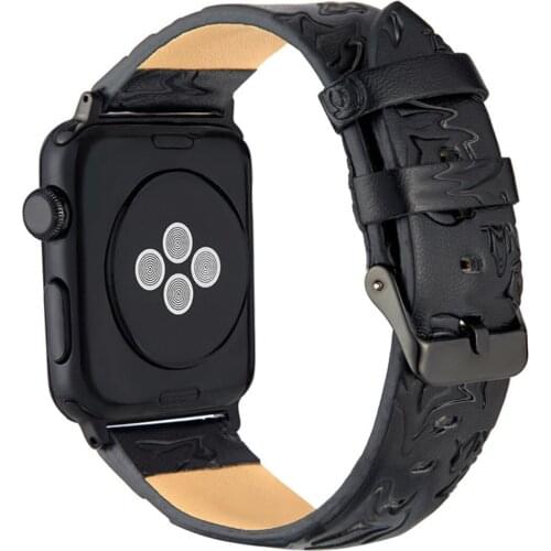 Fashion patter Leather for Apple Watch Bands 38MM 40mm 42MM 44mm for iWatch Womens Strap Classic Wristband Series 6 5 4 3 White