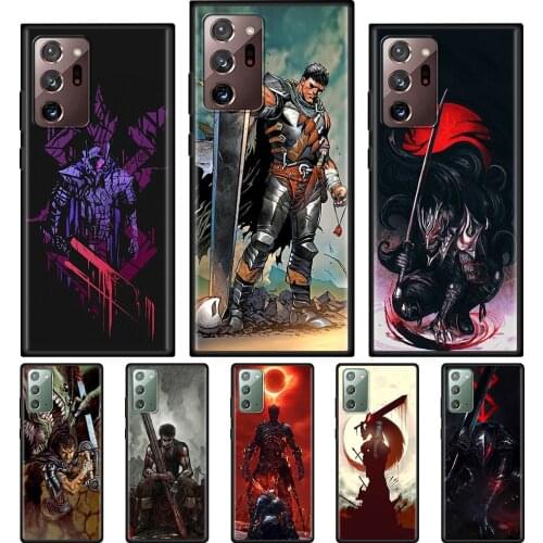 Phone Case For Samsung Galaxy Note 20 Ultra 10 Plus Lite 9 8 Cover Black Shell Silicone Fundas Berserk