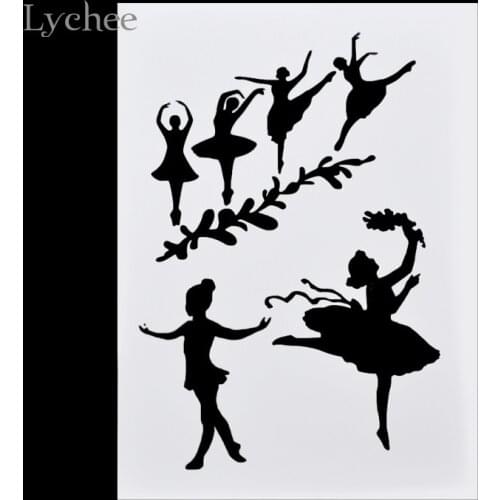 Scrapbooking Tool Card DIY Album Masking Spray Painted Template Drawing Stencils Laser Cut Templates Ballet Dancer Girls