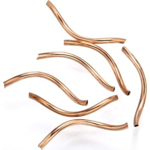 50 pcs brass curved tube connectors for bracelet spacer bead S shape earrings jewelry findings silver bronze accessories
