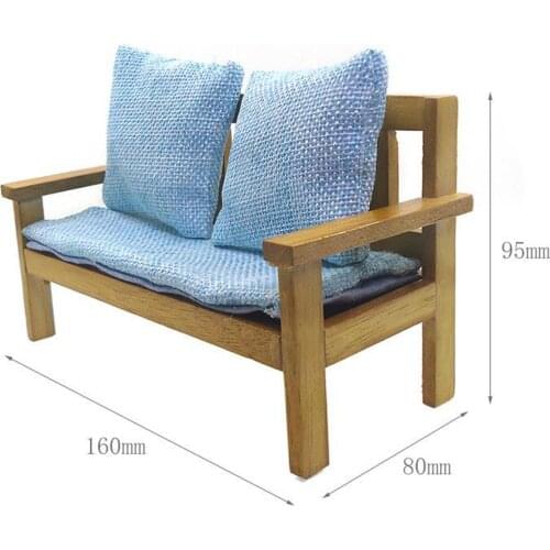 Modern Accent Sofa Comfy Upholstered Sette for Dolls House Living Room Bedroom Furniture 1/12 Scale