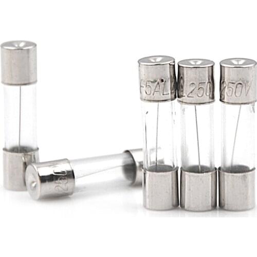 100Pcs Glass Fuse Tube Fits For Electric Equipment 0.5/1/3/3.15/5/10/15/20A 5*20mm Wholesale