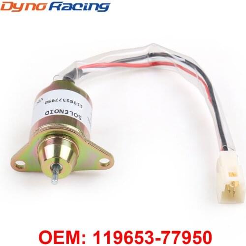 Fuel Shut Off Shutdown Solenoid 119653-77950 For Yanmar 3TNE84 3TNE88 4TNE84 Shut Off Fuel shut Down off solenoid valve