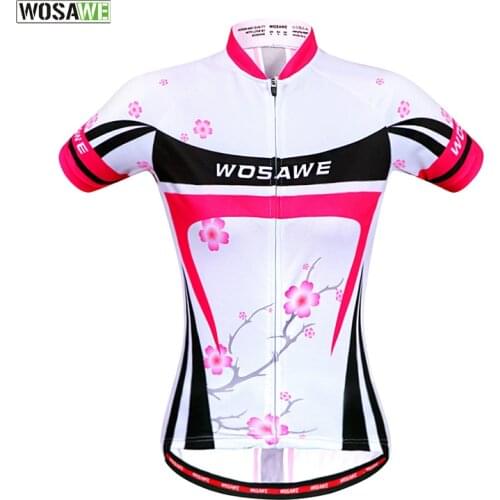 WOSAWE Quick Dry Cycling Jersey Women Summer Short Sleeve MTB Road Bike Ropa Maillot Ciclismo Racing Bicycle Cycling Clothing
