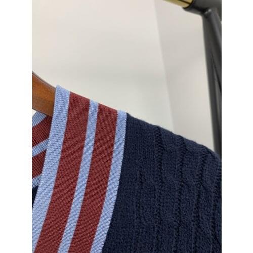 Women Sweater Pullover Spring Autumn Long Sleeve V-Neck Striped Solid Loose Preppy Style Chic High Street Fashion Top S