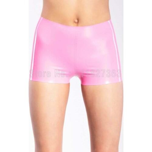 100% Latex Underwear Latex Catsuit Rubber Gummi Unisex Basic Classic Pink Shorts Sexy Customized