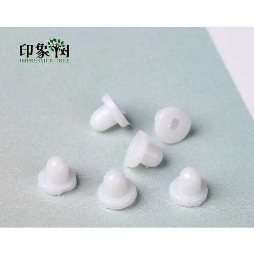 100PCS Anti-Pain Anti-Allergy Earring Back Pads Silicone Cushion for Clip on Earrings White 27021