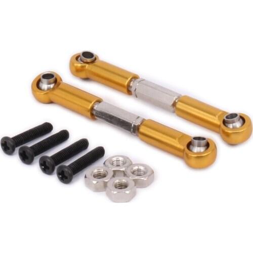 2PCS Alloy Tie Rod Servo Link Toe Rod For RC Hobby Model Car 1-12 Wltoys 12428 12423 Toe Rod Length Adjustable Spare Parts