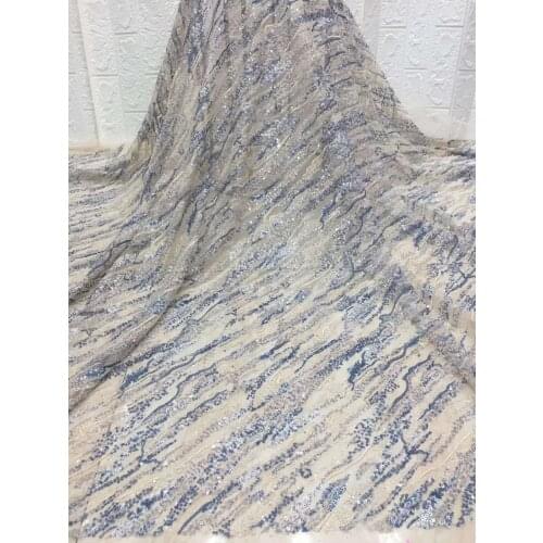 2021 latest sequined African mesh lace fabric, Nigeria sequin wedding lace, used for dress sewing fabric FJ40691