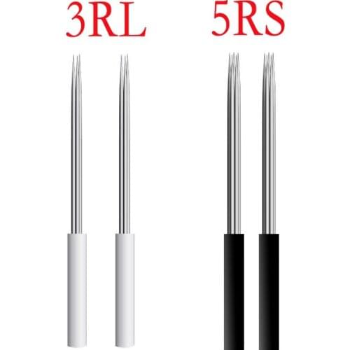 500pcs Laminas Tebori Shading 3RL/5RS Eyebrow Microblading Needles Manual Needle Fog Eyebrow Round Needles Permanent Makeup