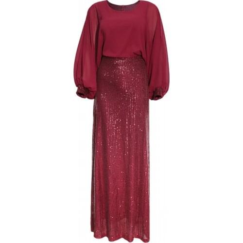 African Dresses For Women 2020 African Dress Womens Lace Sequins Round Neck Sleeves Daily Dress Evening Dress Party Dress