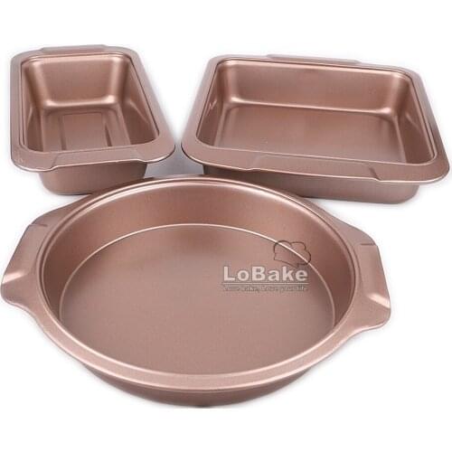 3 Designs Recatngle Square Round Shape Nonstick Carbon Steel Cake Mold Toast Molds Pizza Pan Mousse Mould Bakery Decoration DIY