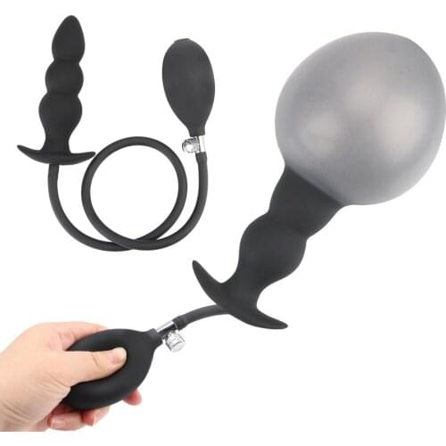 Anal Beads Dilator Super Large Oversized Expandable Anal Plug Anal Sex Silicone Inflate Butt Plug Sex Toys For Women Men Gays