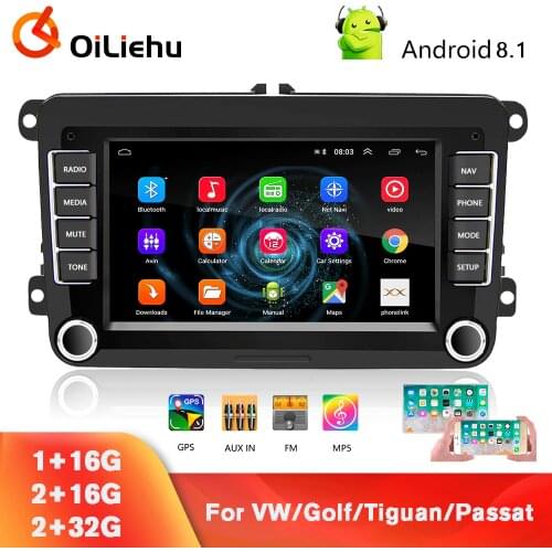 OiLiehu Car Radio 2 Din Android Multimedia Player GPS 7'' Stereo Receiver For Volkswagen/VW/Tiguan/Golf/Skoda/Passat b6/Seat