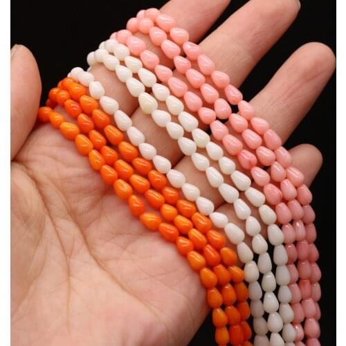 New Style Natural Coral Bead Drop-Shaped Isolation Bead For Jewelry Making DIY Necklace Bracelet Earrings Accessory