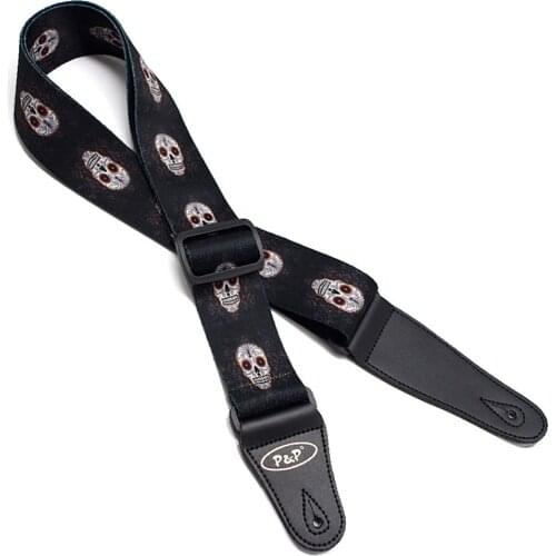 Skull Mask Pattern Guitar Strap Electric Guitar Acoustic Guitar Folk Guitar Bass Strap
