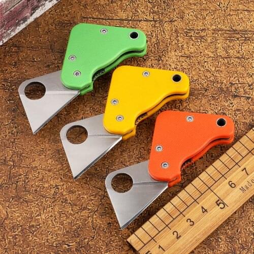 Damascus Creative Mini Hanging Key Folding Knife Steel G10 Handle EDC Outdoor Portable Gadgets Camping Survival Sharp Art Carton