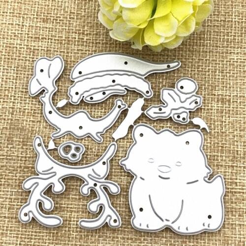Pet Cat Animal Frame Stencil Metal Cutting Dies for DIY Scrapbooking Album Decorative Embossing Paper Cards Making Craft