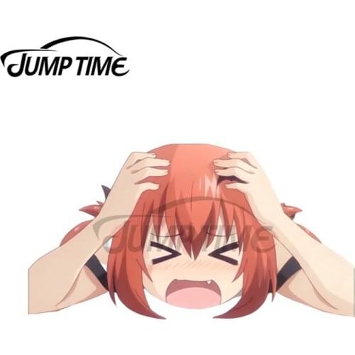 JumpTime 13 x 7.5cm Anime Gabriel DropOut Satania Funny Face Fine Car Stickers Vinyl Material Decal Graffiti Creative Decoration