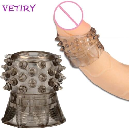 VETIRY Penis Ring Thorn Cock Rings Sex Toys for Men Time Delay Ejaculation Dick Extensions Condom Adult Products Penis Sleeve