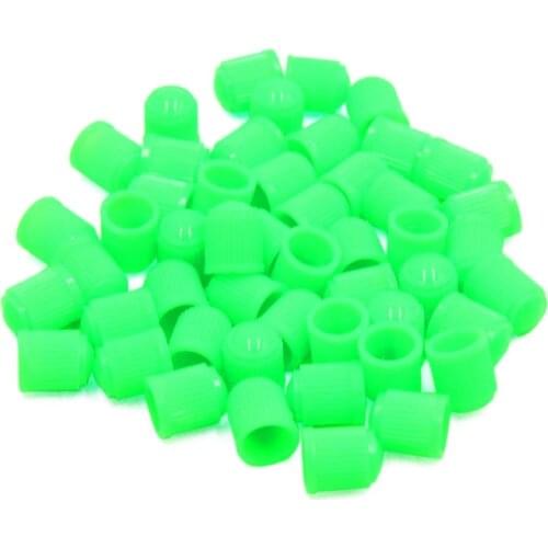 Uxcell 50Pcs Green Plastic Tire Air Valve Stem Caps Tyre Wheel Rims Dust Cover for Car, 50 Pack