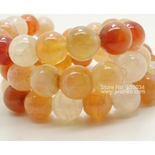 10mm through drilled cracked carnelian Agate round bead,AAA semi precious stone strand 16 inch