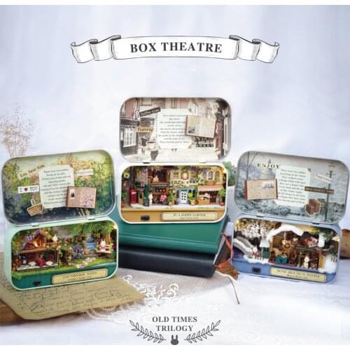 DIY Doll house Box Theatre Furniture Miniature Toy DIY miniature Doll house Furnitures LED Light Toys for Children Birthday Gift