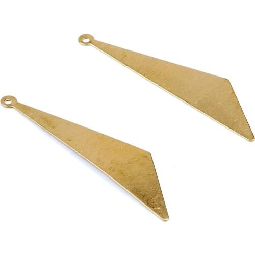 Brass Geometry Charms, Raw Brass Earrings Findings,Raw Brass Pendant, Triangle Earrings Brass Charm,47.5mmx11mm-RB1111