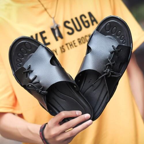 ZEEKSON 2021 Summer Fashion Outdoor New Casual Mens Slippers Korean Version of the Foot Flip-flop Trend Non-slip Beach Slippers