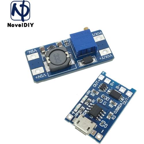 Micro USB 5V 1A 18650 TP4056 Lithium Battery Charger Module Charging Board With Protection + MT3608 2A DC-DC Step Up Converter