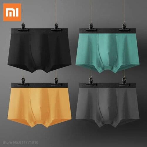 3pcs Xiaomi Mijia Men Boxer Panties Graphene Antibacterial Boxer Shorts Man Underwear Cotton Male Solid Color Breathable Panty
