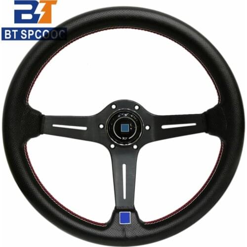 ND Steering Wheel For Car Leather Racing Sport Steering Wheels 14Inch 350mm Concave Universal Competitive Drift Racing PC Game