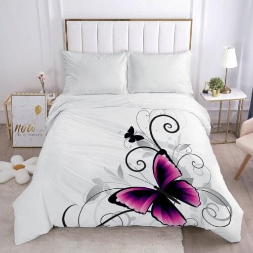 Butterfly Duvet cover Quilt/Blanket/Comfortable Case Double King Bedding 140x200 240x220 200x200 for Home purple