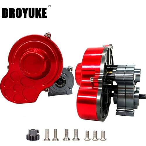 SAINLOER 48P All Metal Transmission Gearbox with Motor Gear/Protective Cover for 1/10 RC Rock Crawler SCX10 Truck Upgrade Parts