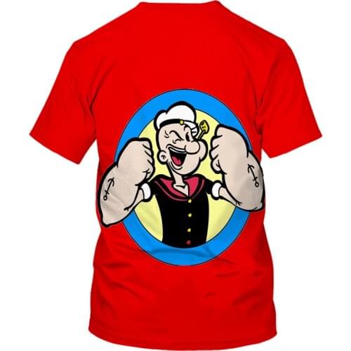 Factory direct fashion mens t-shirts vigorous sailor 3D printed casual t-shirts mens hip-hop clothing t-shirt for men