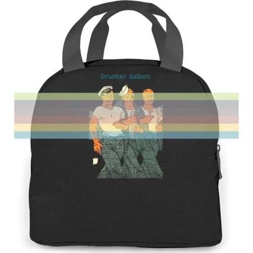Drunken Sailor Sailors Drunk Mens Retro Vintage Nautical women men Portable insulated lunch bag adult