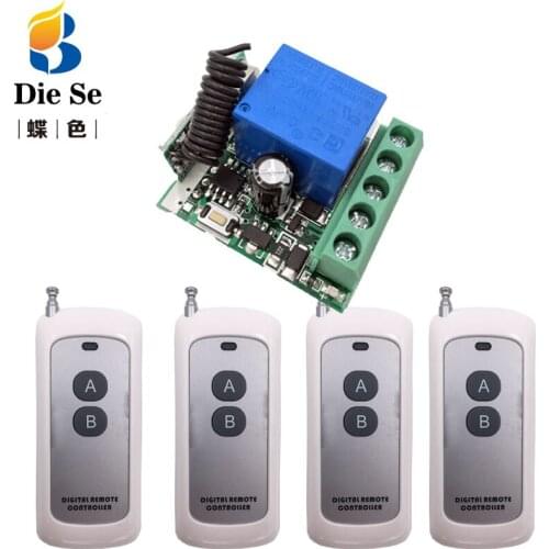 RF Switch Remote Control DC 12V 1CH Relay Receiver and Transmitter for Universal Garage Control and Home appliance Control