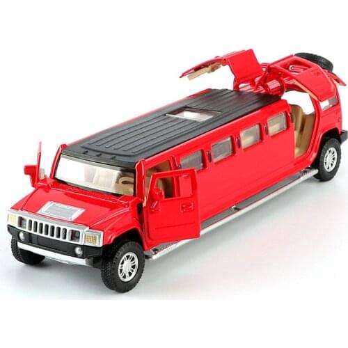 Sale 1:32 lengthened Hummer off-road alloy model,simulation die-cast metal sound and light pull back toy car model,free shipping