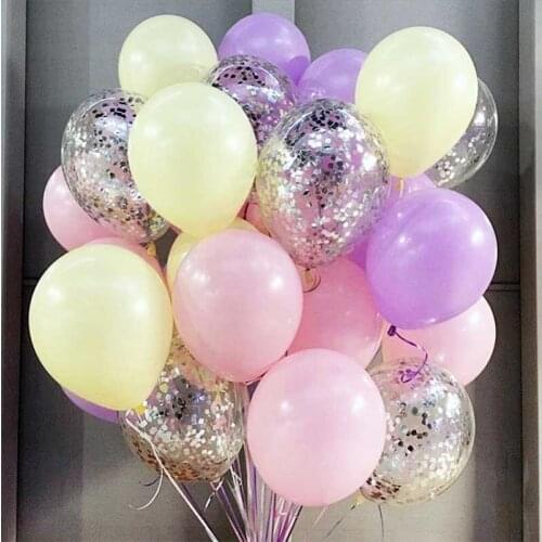 10pcs/lot silver confetti balloons 10inch macaron latex balloon for birthday party wedding decor boy girl party ballon air balls