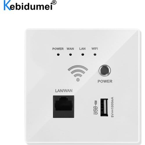 300Mbps 220V Power AP Relay Smart Wireless WIFI Repeater Extender Wall Embedded 2.4Ghz Router Panel USB Socket RJ45
