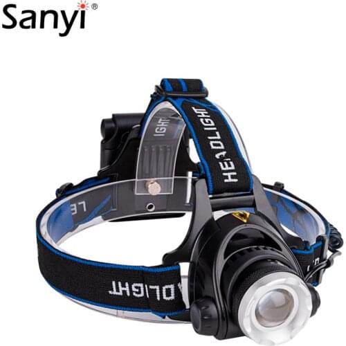 LED Zoomable Focus Headlamp Headlight 3 Modes XM-L T6 3800lm Head Torch Flashlight Fishing Hunting Head Lamp Use 4 * AA Battery