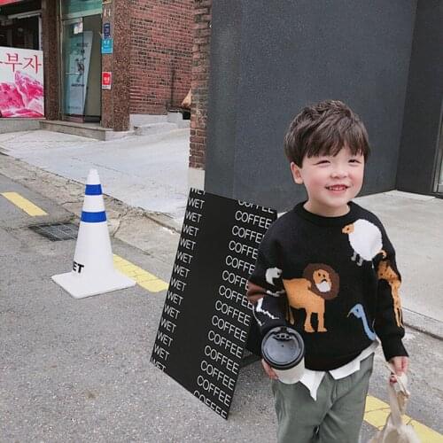 2 3 4 5 6 Years Toddler Boys Sweaters Cartoon Print Knitted Sweater for Boys Kids Clothing High Quality Children Thicken Clothes