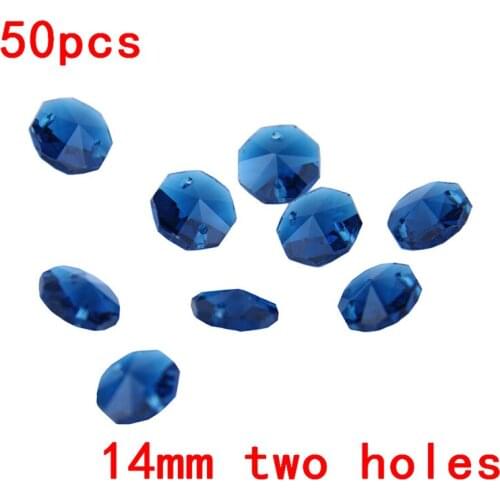 Dark Blue 50pcs/Lot 14mm Crystal Chandelier Beads Crystal Curtain Beads Wedding Garland Strand Beads Putting Up Christmas Tree