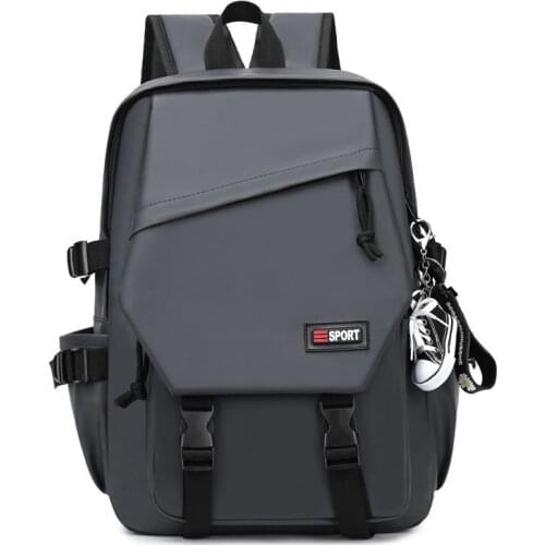 Large-capacity Student Schoolbag Casual Solid Color Material Oxford Mans Backpack Multi-functional Simple Bag Without ornaments