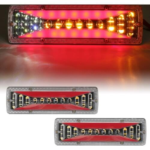 Pair Dynamic LED Auto Truck Tail Light Turn Signal Rear Brake Reverse Lamp For Trailer Lorry Bus Campers Car Styling 12V DC