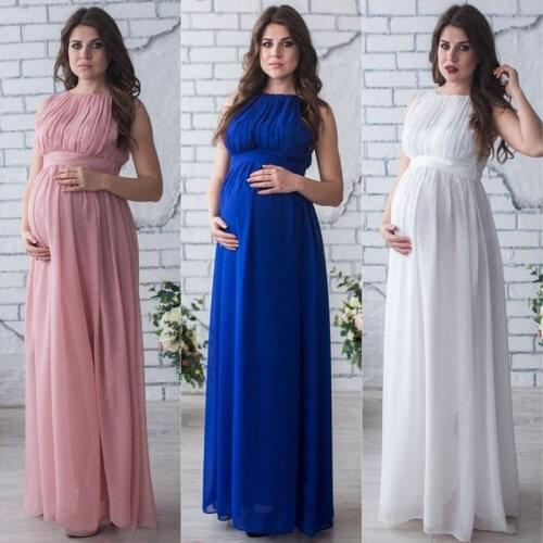 Womens Maternity Dress Pregnant Drape Photography Props Casual Nursing Boho Chic Tie Long Dress for ladies maxi dress