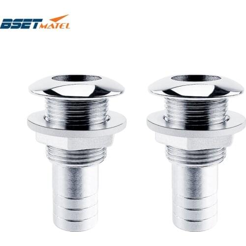 2X Marine Hardware Stainless Steel 316 Thru Hull Plumbing Fitting Outlet Drain Joint For 3/4" or 1" Hose Boat Yacht Accessories