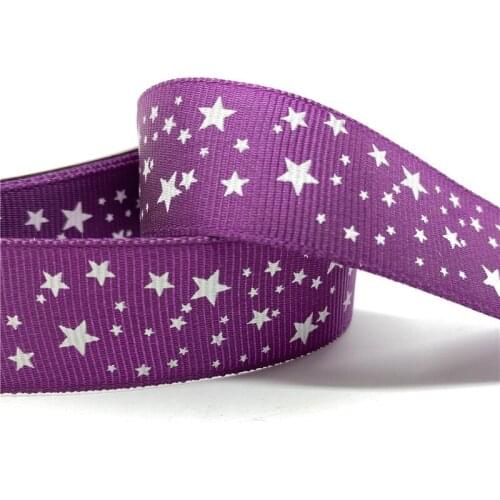 5yards 1" 25MM Grosgrain Ribbon Printed Stars for Christmas Wedding Decoration DIY Sewing Handmand Craft Accessories #06